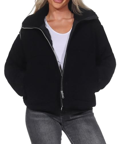 ONLY Damen Onlaspen Life Teddy Jacket OTW, Black, l von ONLY
