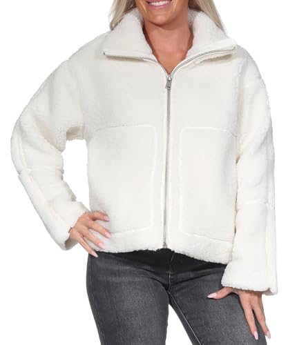 ONLY Damen Onlaspen Life Teddy Jacket OTW, Cloud Dancer, m von ONLY