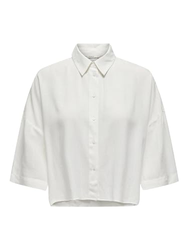 ONLY Damen Onlastrid Life 2/4 Cropped Shirt Wvn, Cloud Dancer, L von ONLY