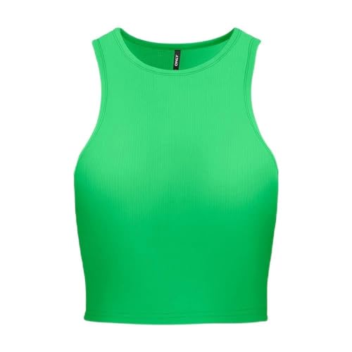 ONLY Damen Onlbelia S/L Crop Top Box Jrs, Summer Green, L von ONLY