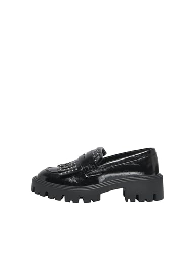 ONLY Damen Onlbetty-12 Tassels Studs Loafer, Black, 40 EU von ONLY