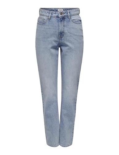 ONLY Damen Onlbillie Ex Hw Straight DNM Tai740 Cs Jeans, Light Blue Denim, 30W x 32L von ONLY