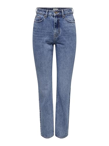 ONLY Damen Onlbillie Ex Hw Straight DNM Tai741 Cs Jeans, Medium Blue Denim, 28W x 30L von ONLY