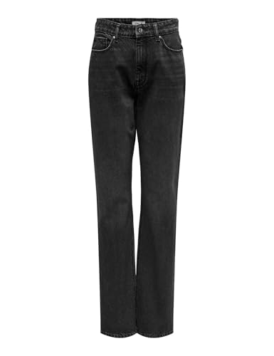 ONLY Damen Onlbillie Ex Hw Straight DNM Tai742 Cs Jeans, Washed Black, 29 W/30 L von ONLY
