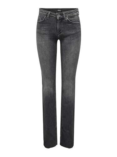 ONLY Damen Onlblush Hw Slit Flared Dnm Rea109 Noos Jeans, Black Denim, XS EU von ONLY