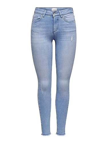 ONLY Damen Onlblush Mid Sk Ak R Rea4347 Tall Noos Jeans, Light Blue Denim, XS EU von ONLY