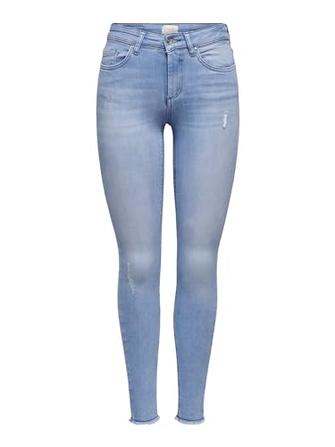 ONLY Damen Onlblush Mid Sk Ak R Rea4347 Tall Noos Jeans, Light Blue Denim, XS EU von ONLY