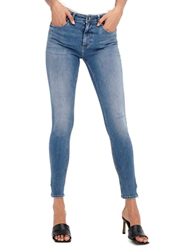 ONLY Damen Onlblush Mid Sk Ank Zip Dnm Tai848 Noos Jeans, Light Medium Blue Denim, XS EU von ONLY