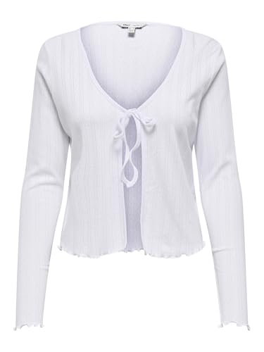 ONLY Damen Onlcarlotta L/S String Cardigan JRS Regular Fit Strickjacke Für Jugendliche Mit Kordelverschluss, White, XXL von ONLY