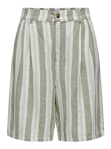 ONLY Damen Onlcaro Hw Wide Linen Bl Shorts Cc TLR, Cloud Dancer, 40 von ONLY
