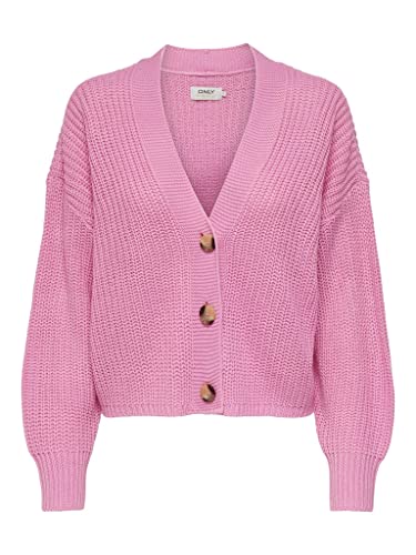 ONLY Damen Onlcarol Nice L/S Cardigan Knt Noos Strickjacke, Begonia Pink, L von ONLY