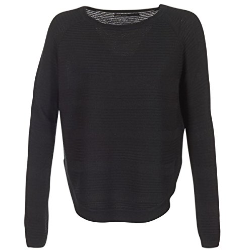 ONLY Damen Dünner Strick Pullover | Langarm Rundhals Knitted Sweater | Basic Stretch Jumper ONLCAVIAR, Farben:Schwarz, Größe:S von ONLY