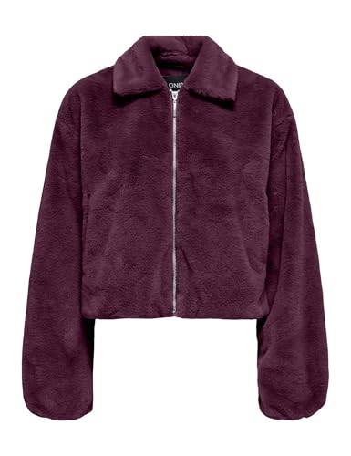 ONLY Damen Onldana Life Faux Fur Jacket Cc OTW, Mauve Wine, m von ONLY