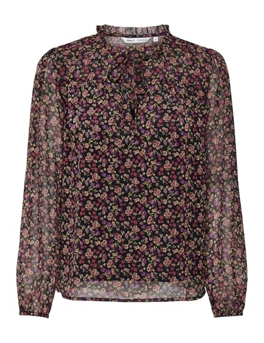 ONLY Damen Onlditsy L/S Blouse WVN Noos Feminines Oberteil Mit V-Ausschnitt Und Elastischen Bündchen, Black, XS ONLY Damen Onlditsy L/S Blouse WVN Noos Feminines Oberteil Mit V-Ausschnitt Und Elastischen Bündchen, Black, XS von ONLY