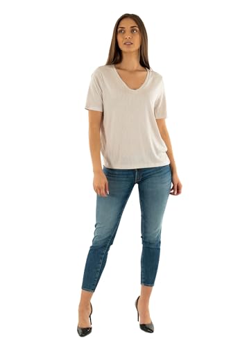 ONLY Damen Onlelise S/S V-Neck Top JRS, Moonbeam, XS von ONLY
