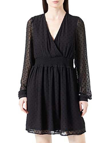 ONLY Damen Onlella Lyng Dress WVN Chiffonkleid, Schwarz, XS EU von ONLY