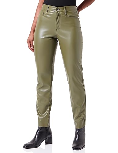 ONLY Damen Onlemily Hw St Ank Faux Leather Pnt Noos Hose, Winter Moss, XXL / 30L von ONLY