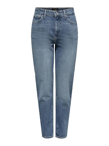 ONLY Damen ONLEMILY HW Straight ANK DNM AZG611 Jeans, Dark Blue Denim, 31 W/32 L von ONLY