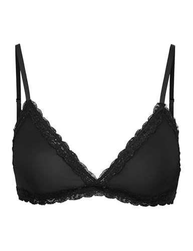 ONLY Damen ONLEMMA AOP Triangle Bra Acc BH, Black, Large von ONLY