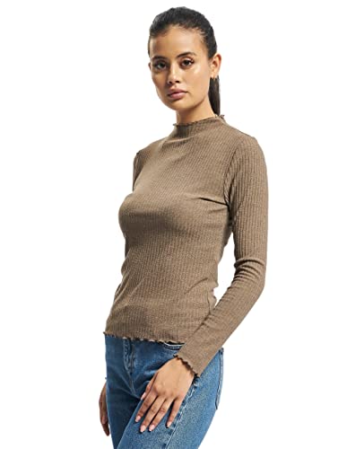 ONLY Damen Onlemma L/S High Neck Top Noos JRS Langarmshirt, Caribou/Detail:Melange, XL von ONLY