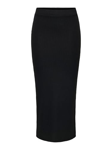 ONLY Damen Onlemma Long Slit Skirt JRS Basic Maxi-Rock Mit Seitenschlitzen, Black, Large von ONLY