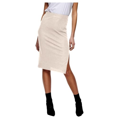 ONLY Damen Onlemma Slit Skirt JRS Noos Rock, Pumice Stone/Detail:Melange, M von ONLY