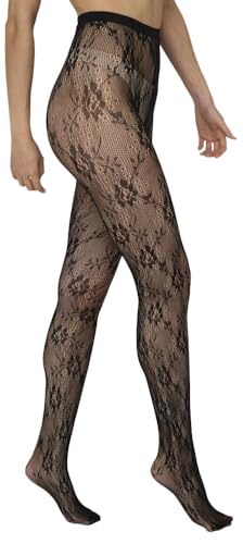 ONLY Damen ONLESTA Fashion Tights Acc Strumpfhose, Black/Pattern:NET DOTS, L/X-Large von ONLY