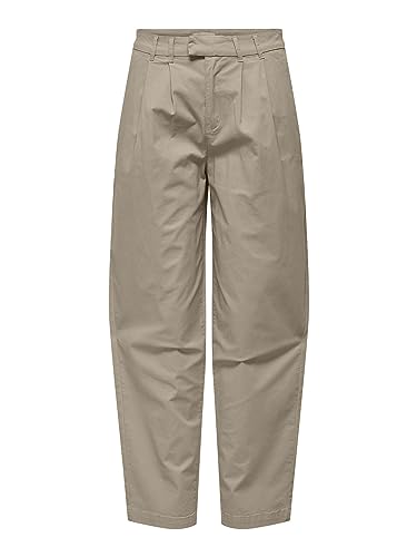 ONLY Damen Onlevelyn Hw Loose Pleat Chino PNT Noos Hose, Silver Mink, L / 30L von ONLY