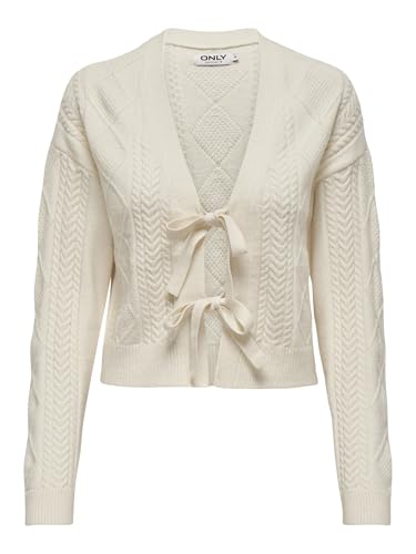 ONLY Damen Onlfia Ls String Cardigan KNT Noos Strickjacke, Whitecap Gray, Medium von ONLY