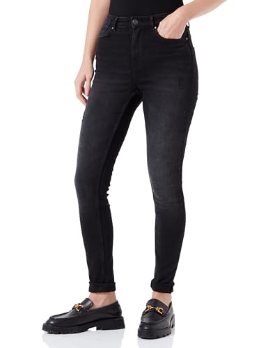 ONLY Damen Onlforever High Skinny Dnm Ext, Washed Black, XS / 32L von ONLY