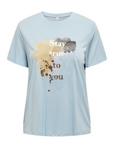 ONLY Damen Onlfree Life Reg S/S Leaf Box JRS Top, Cashmere Blue, X-Large von ONLY