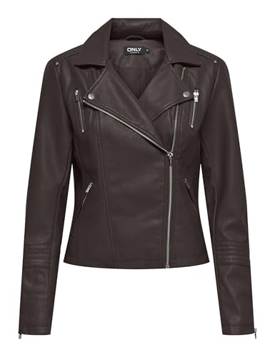 ONLY Damen Onlgemma Faux Leather Biker OTW Noos Kurze Bikerjacke, Chocolate Torte, Numeric_34 von ONLY
