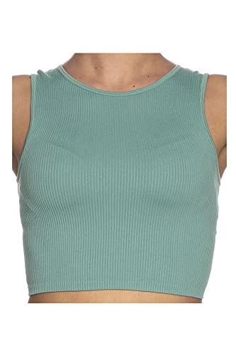 ONLY Damen Onlgwen S/L Rib Crop Tank-top Pnt Top, Celery Green, M EU von ONLY