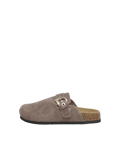 ONLY Damen Onlhuston Leather Buckle Mule, Taupe Gray, 38 EU ONLY Damen Onlhuston Leather Buckle Mule, Taupe Gray, 38 EU von ONLY