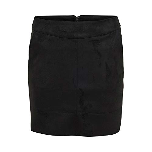 ONLY Damen Onljulie Fauxsuede OTW Noos Skirt, Schwarz,32 von ONLY