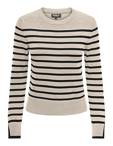 ONLY Damen Onlkalana Ls O-Neck KNT Pullover, Whitecap Gray/Stripes:Black, XS ONLY Damen Onlkalana Ls O-Neck KNT Pullover, Whitecap Gray/Stripes:Black, XS von ONLY