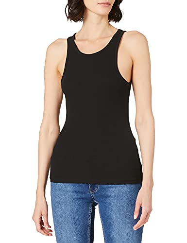 ONLY Damen Geripptes Tank Top Basic Shirt Rundhals Oberteil Ärmellos in Struktur RIPP ONLKENYA von ONLY