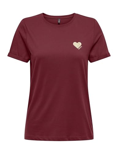 ONLY Damen Onlkita Life S/S Top Noos, Cabernet, XS von ONLY