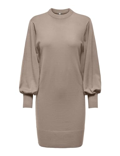 ONLY Damen Onllabelle Life L/S Dress KNT Noos Kleid Maxi 15210835,Mocha Meringue/Detail:w. Melange,XL von ONLY