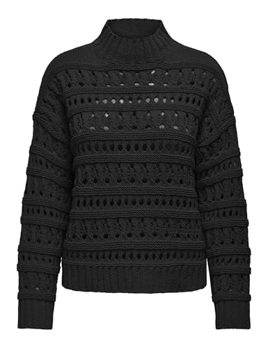 ONLY Damen Onlleah Ls High Neck KNT Pullover, Black, S von ONLY