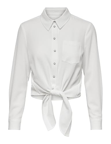 ONLY Damen Onllecey Knot Dnm Shirt Noos Bluse, Cloud Dancer 2, XS EU ONLY Damen Onllecey Knot Dnm Shirt Noos Bluse, Cloud Dancer 2, XS EU von ONLY
