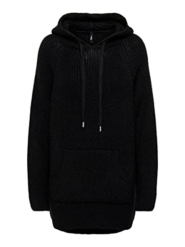 ONLY Damen Onlleise Freya Long Hood Knt Pullover Sweater, Schwarz, S EU von ONLY