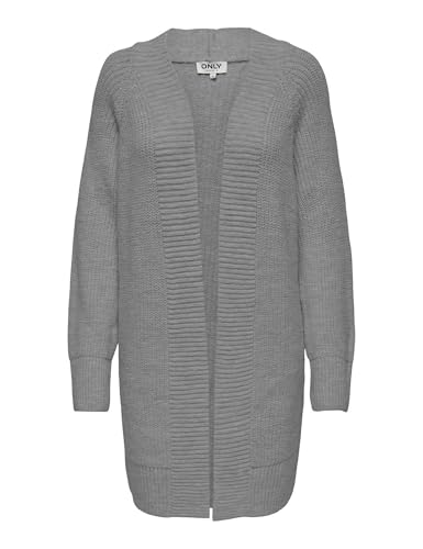 ONLY Damen ONLLEISE Freya LS Open Cardigan KNT Strickjacke, Medium Grey Melange, L von ONLY