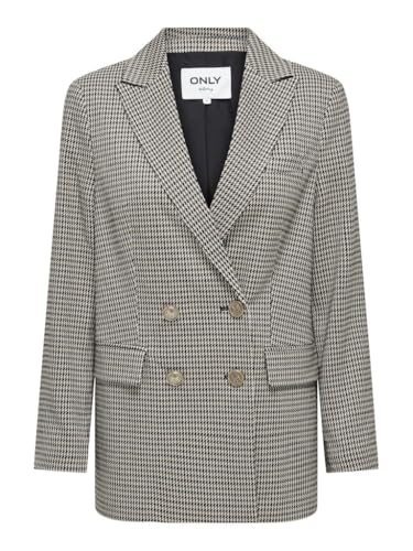 ONLY Damen ONLLETTIE LS Loose Check TLR Blazer, Black/Checks:Pumice Stone + Cloud Dancer, 44 ONLY Damen ONLLETTIE LS Loose Check TLR Blazer, Black/Checks:Pumice Stone + Cloud Dancer, 44 von ONLY