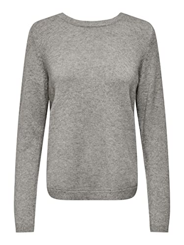 ONLY Damen Onlleva L/S Back Detail Ex Knt Pullover, Medium Grey Melange, S EU von ONLY