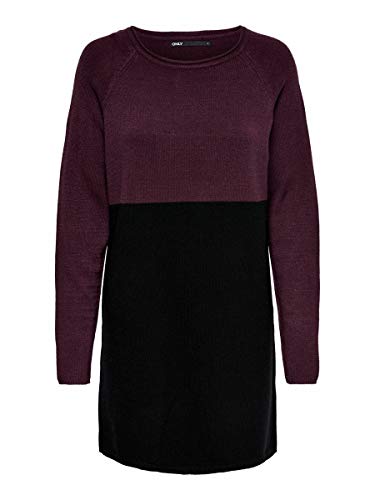 ONLY Damen Langarm Strickkleid Slim Longsleeve Dress Schirtkleid ONLLILLO Rundhals Jumper Long Pullover von ONLY