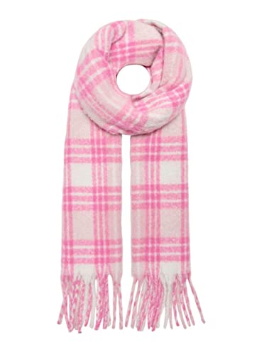 ONLY Damen Onllima Life Check Frill Scarf Cc Schal, Brandied Apricot/Detail:CHECK, Einheitsgröße EU von ONLY