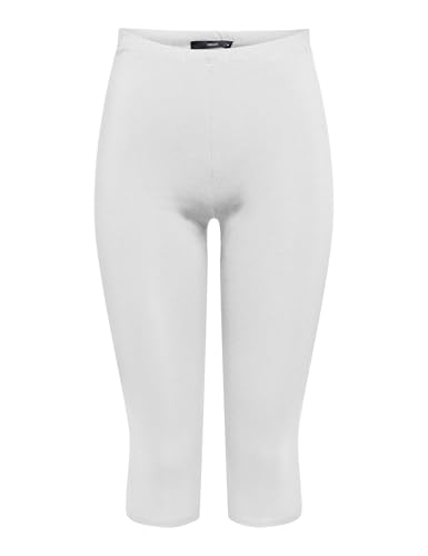ONLY Damen Onllive Love 3/4 JRS Basic Leggings Mit Hoher Taille Und Elastischem Bund, White, X-Small von ONLY