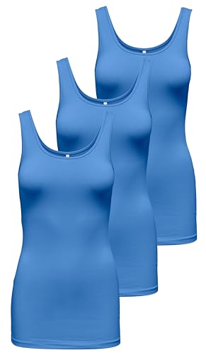 ONLY Damen Onllive Love Tank TOP 3-Pack, Ultramarine, XS von ONLY