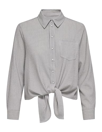 ONLY Damen Onllola Life Ls Short Embelis Shirt WVN, Bright White, Small von ONLY